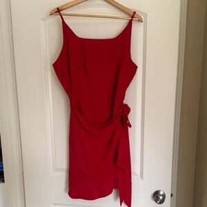 Scarlet Mini Dress with Waist Tie